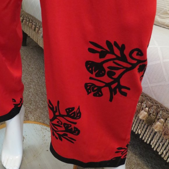RED THREADS LEISURE PANTS AND TOP ASIAN INSPIRED - Picture 7 of 9